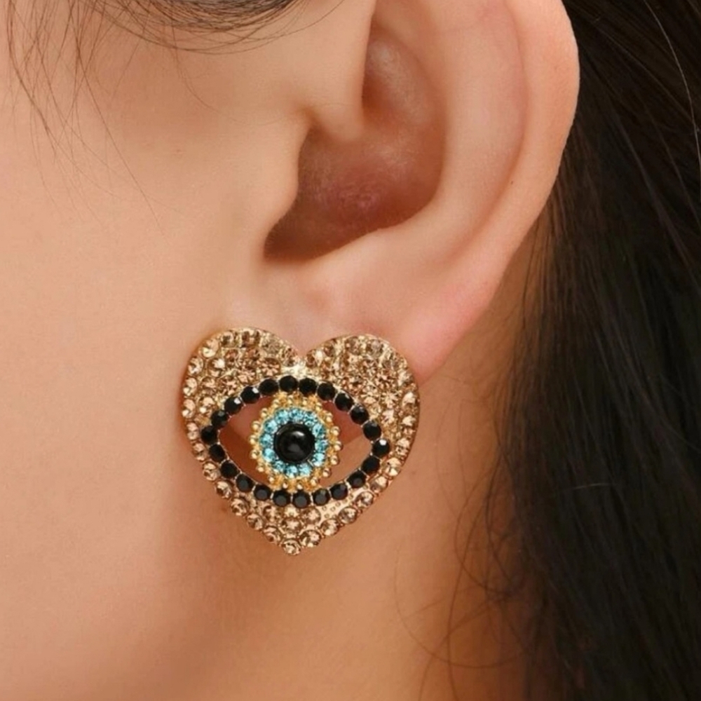 Gold and Black Modern Earrings with Minimalist Design